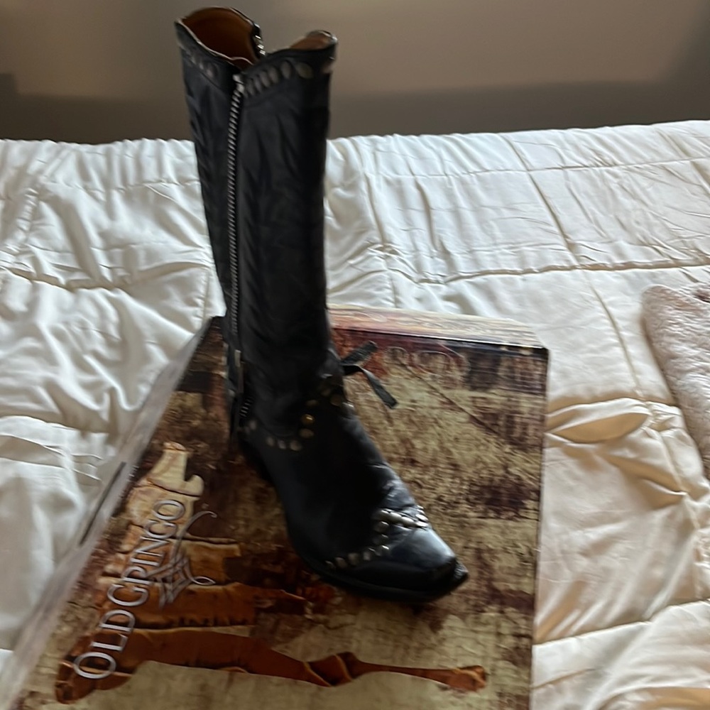 Old Gringo Black Studded Zipper Boots